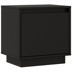 Szafka nocna, czarna, 40x30x40 cm, lite drewno sosnowe