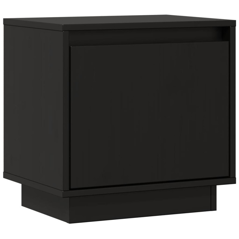 Szafka nocna, czarna, 40x30x40 cm, lite drewno sosnowe