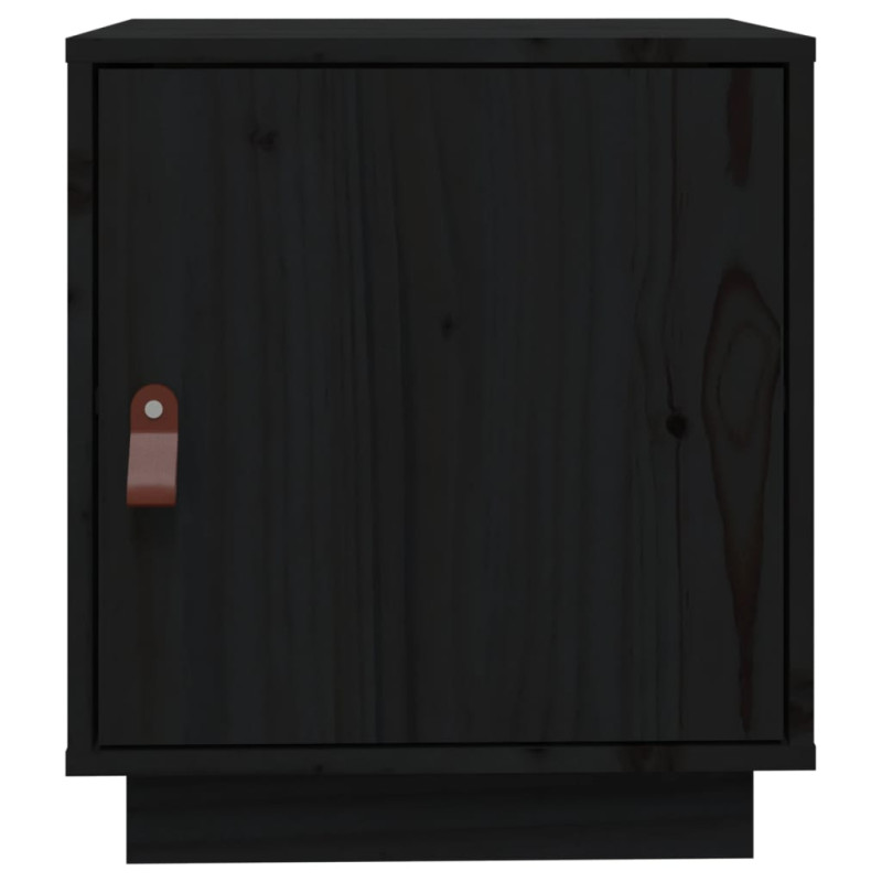 Szafki nocne, 2 szt., czarne, 40x34x45 cm, lite drewno sosnowe