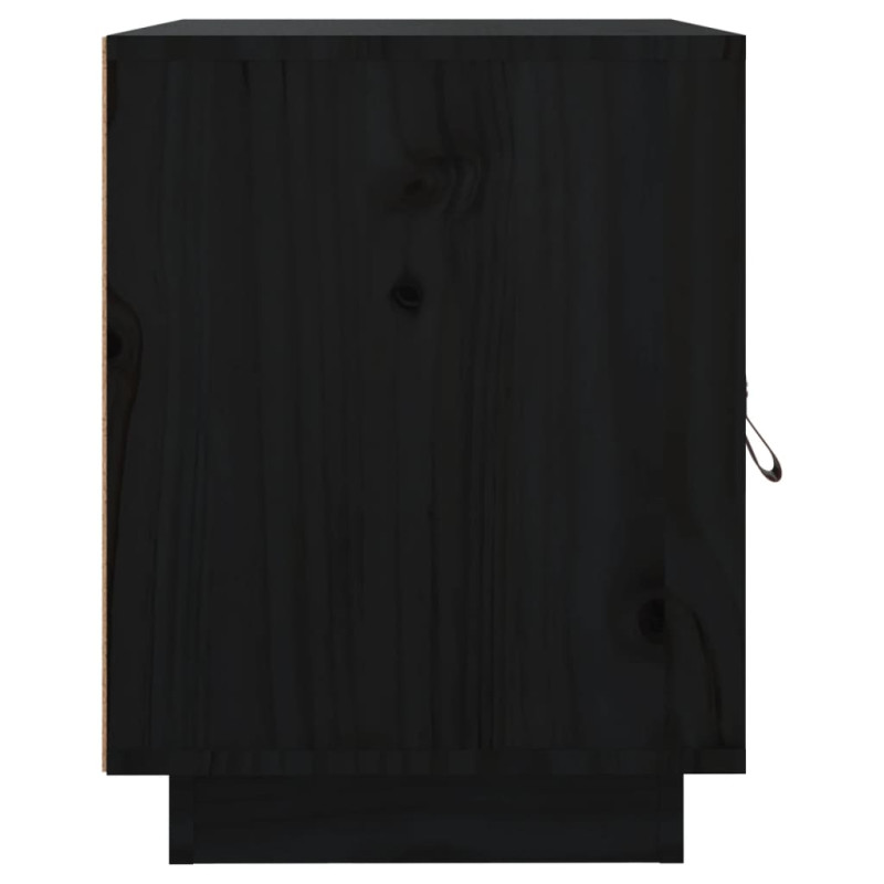 Szafki nocne, 2 szt., czarne, 40x34x45 cm, lite drewno sosnowe