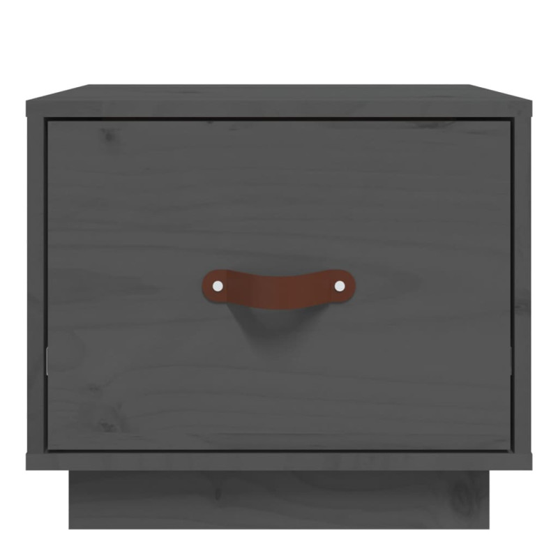 Szafki nocne, 2 szt., szare, 40x34x35 cm, lite drewno sosnowe