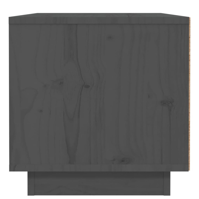 Szafki nocne, 2 szt., szare, 40x34x35 cm, lite drewno sosnowe