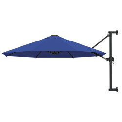 Parasol ścienny na metalowym słupku, 300 cm, niebieski