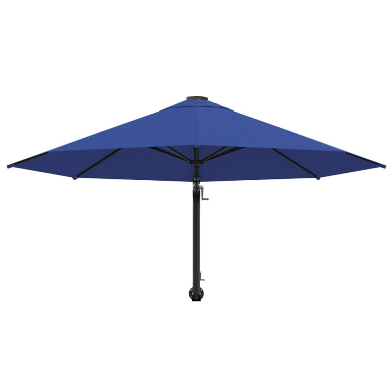 Parasol ścienny na metalowym słupku, 300 cm, niebieski