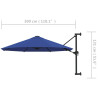 Parasol ścienny na metalowym słupku, 300 cm, niebieski