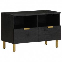 Szafka pod TV, czarna, 70x33x46 cm, materiał drewnopochodny