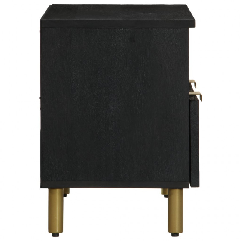 Szafka pod TV, czarna, 70x33x46 cm, materiał drewnopochodny