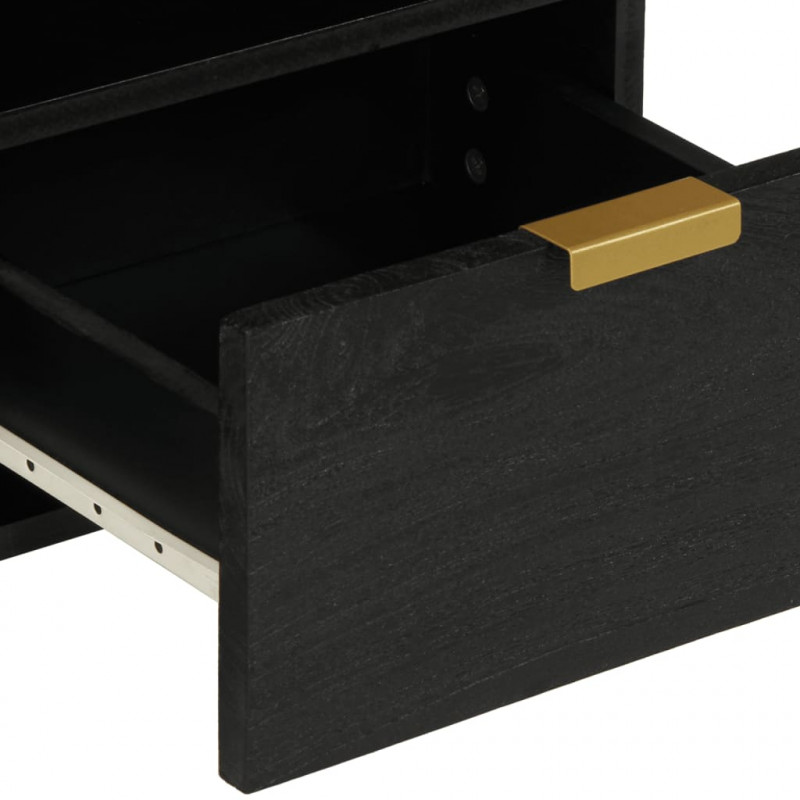 Szafka pod TV, czarna, 70x33x46 cm, materiał drewnopochodny