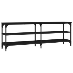 Szafka pod TV, czarna, 140x30x50 cm, materiał drewnopochodny