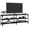 Szafka pod TV, czarna, 140x30x50 cm, materiał drewnopochodny