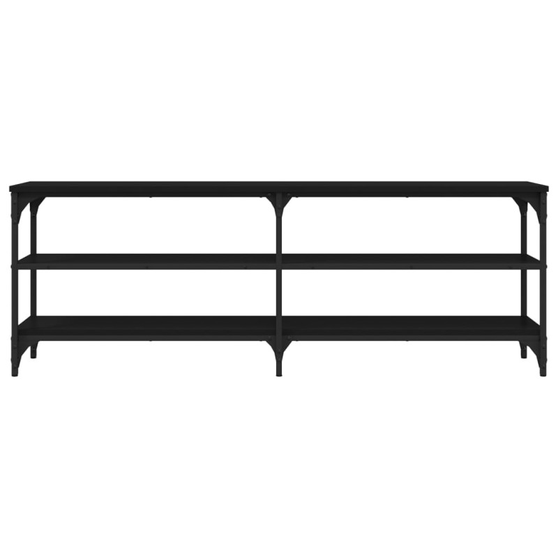 Szafka pod TV, czarna, 140x30x50 cm, materiał drewnopochodny
