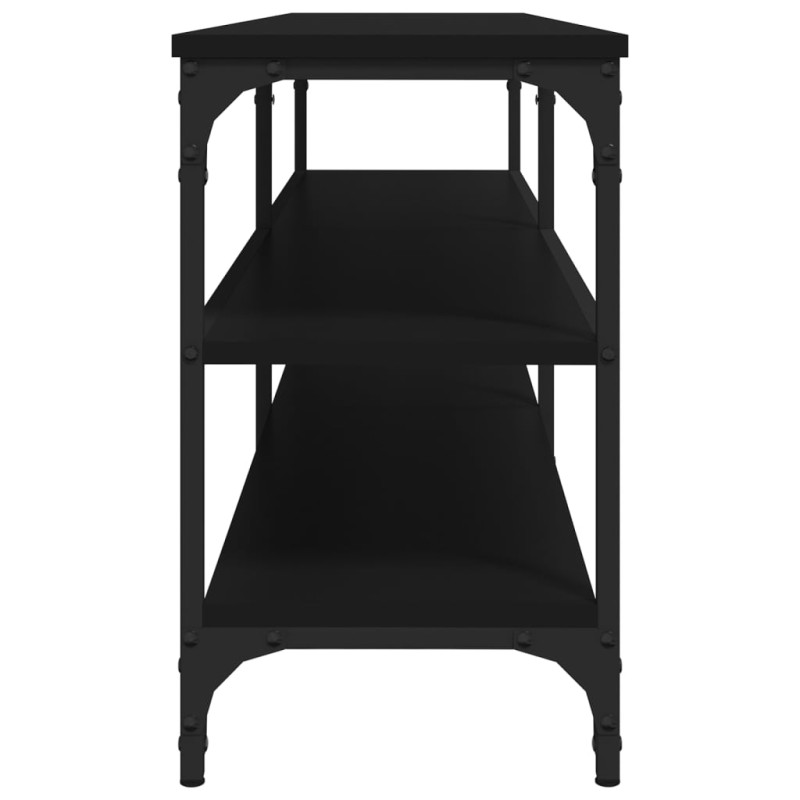 Szafka pod TV, czarna, 140x30x50 cm, materiał drewnopochodny