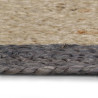 Ręcznie wykonany dywanik, juta, ciemnoszara krawędź, 90 cm