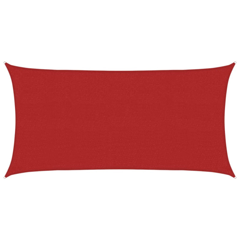 Żagiel przeciwsłoneczny, 160 g/m², czerwony, 2x4 m, HDPE