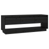 Szafka pod TV, czarna, 110,5x34x40 cm, lite drewno sosnowe