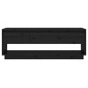 Szafka pod TV, czarna, 110,5x34x40 cm, lite drewno sosnowe