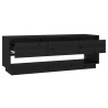 Szafka pod TV, czarna, 110,5x34x40 cm, lite drewno sosnowe