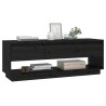Szafka pod TV, czarna, 110,5x34x40 cm, lite drewno sosnowe