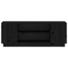 Szafka pod TV, czarna, 110x35x40,5 cm, lite drewno sosnowe