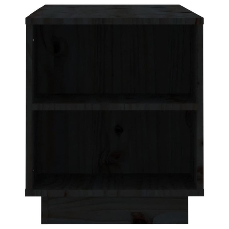 Szafka pod TV, czarna, 110x35x40,5 cm, lite drewno sosnowe