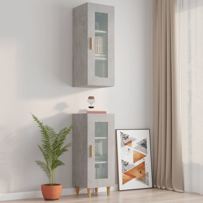 Szafka wisząca, szarość betonu, 69,5x34x90 cm