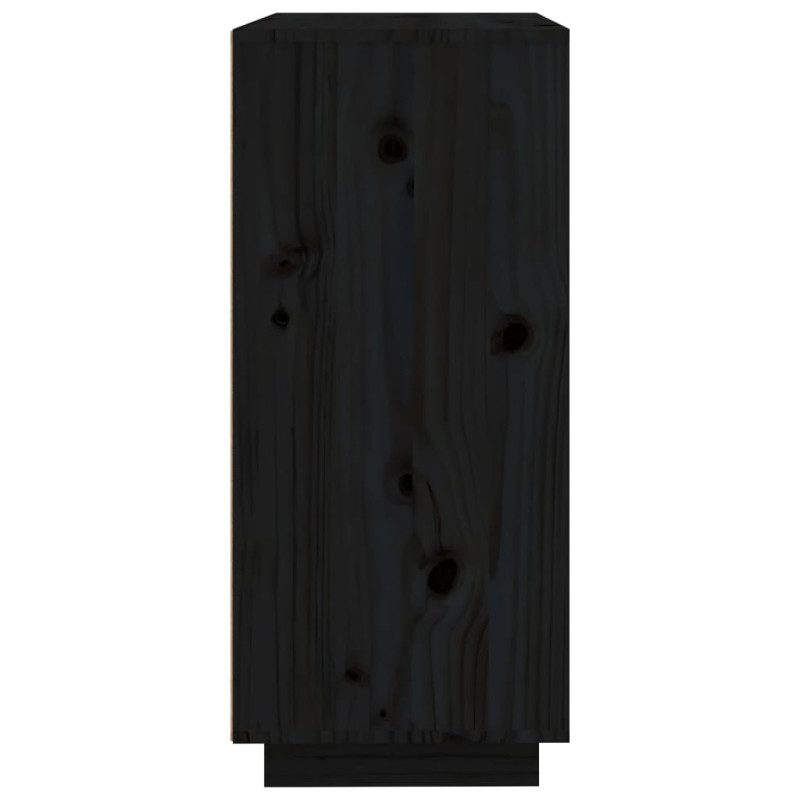 Szafka, czarna, 60x35x80 cm, lite drewno sosnowe