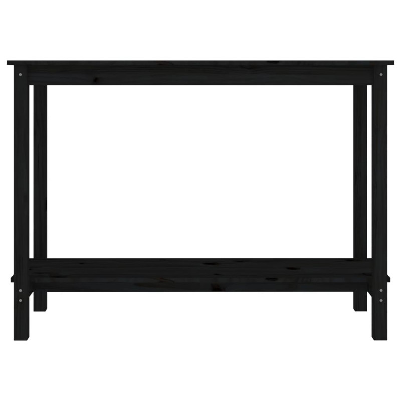 Stolik konsolowy, czarny, 110x40x80 cm, lite drewno sosnowe