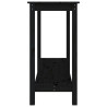 Stolik konsolowy, czarny, 110x40x80 cm, lite drewno sosnowe