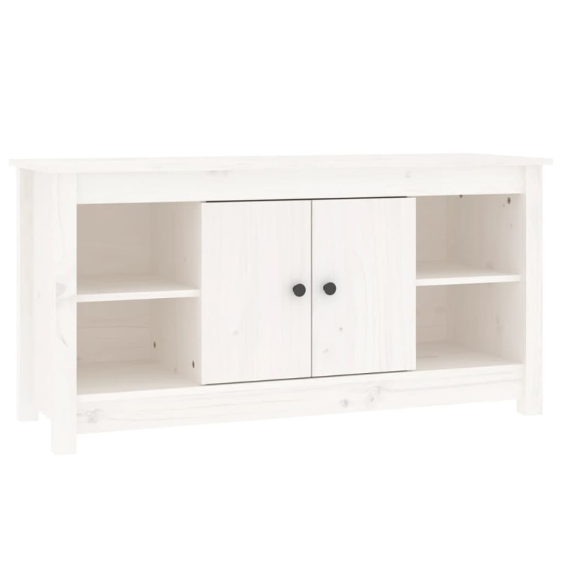 Szafka pod telewizor, biała, 103x36,5x52 cm, drewno sosnowe