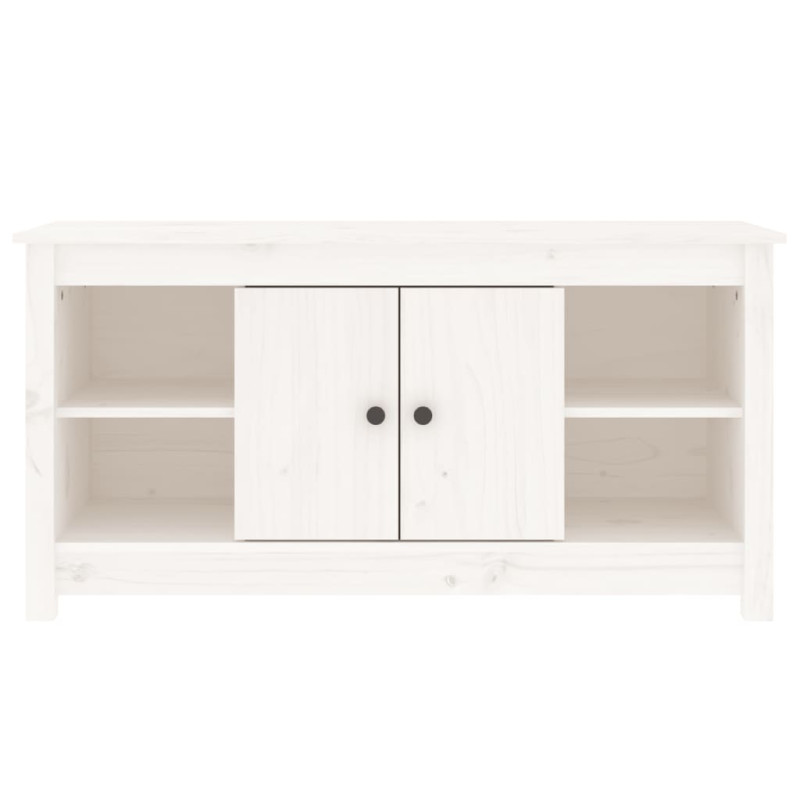 Szafka pod telewizor, biała, 103x36,5x52 cm, drewno sosnowe