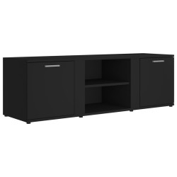 Szafka pod TV, czarna, 120x34x37 cm, materiał drewnopochodny