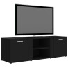 Szafka pod TV, czarna, 120x34x37 cm, materiał drewnopochodny