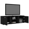Szafka pod TV, czarna, 120x34x37 cm, materiał drewnopochodny
