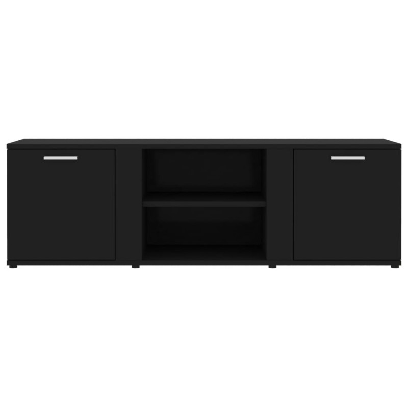 Szafka pod TV, czarna, 120x34x37 cm, materiał drewnopochodny