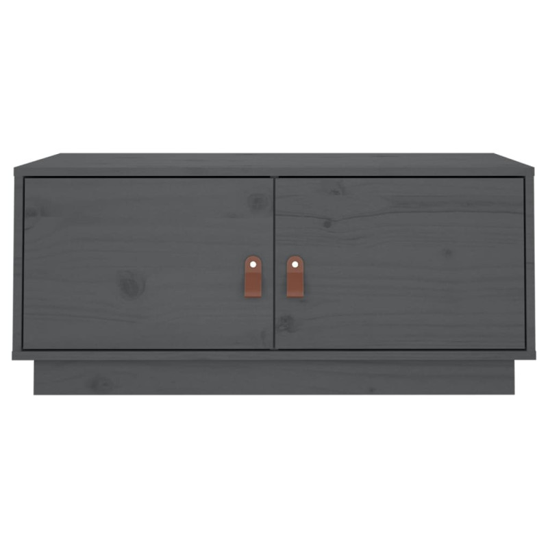 Stolik kawowy, szary, 80x50x35 cm, lite drewno sosnowe