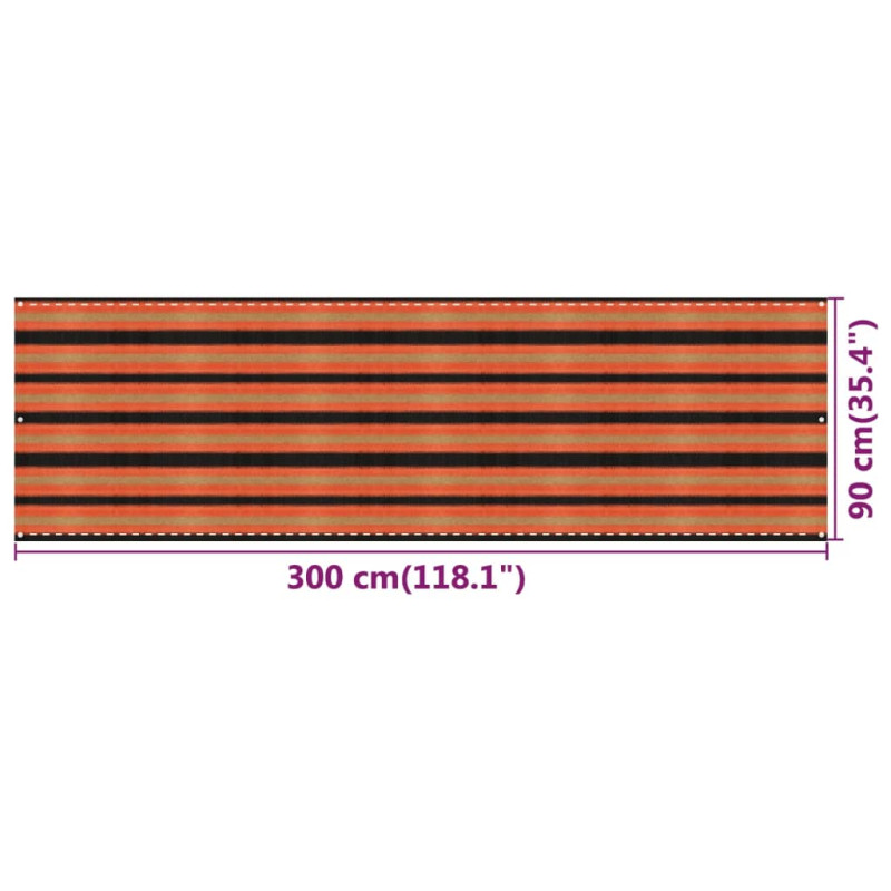 Parawan balkonowy, wielokolorowy, 90x300 cm, HDPE