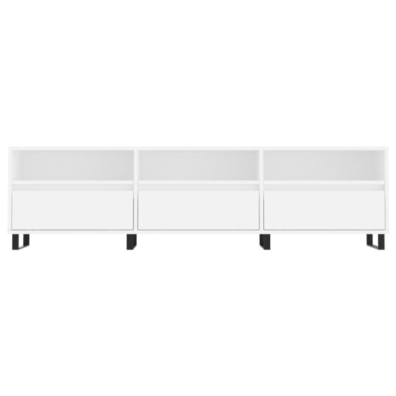 Szafka pod TV, biała, 150x30x44,5 cm, materiał drewnopochodny