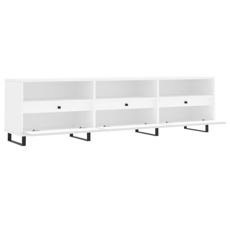 Szafka pod TV, biała, 150x30x44,5 cm, materiał drewnopochodny