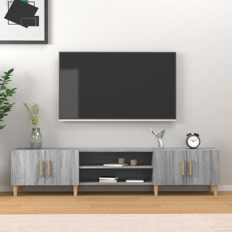 Szafka pod TV, szary dąb sonoma, 180x31,5x40 cm