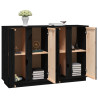 Szafka, czarna 120x35x80 cm, lite drewno sosnowe