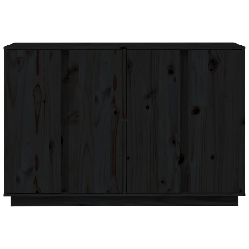 Szafka, czarna 120x35x80 cm, lite drewno sosnowe
