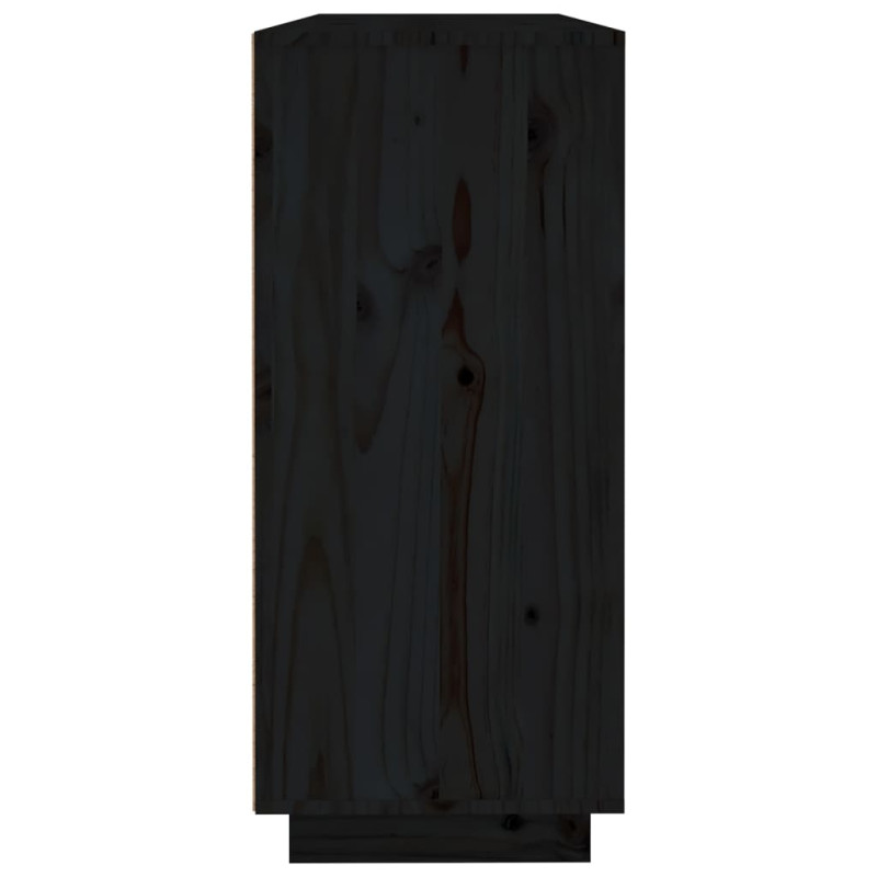 Szafka, czarna 120x35x80 cm, lite drewno sosnowe