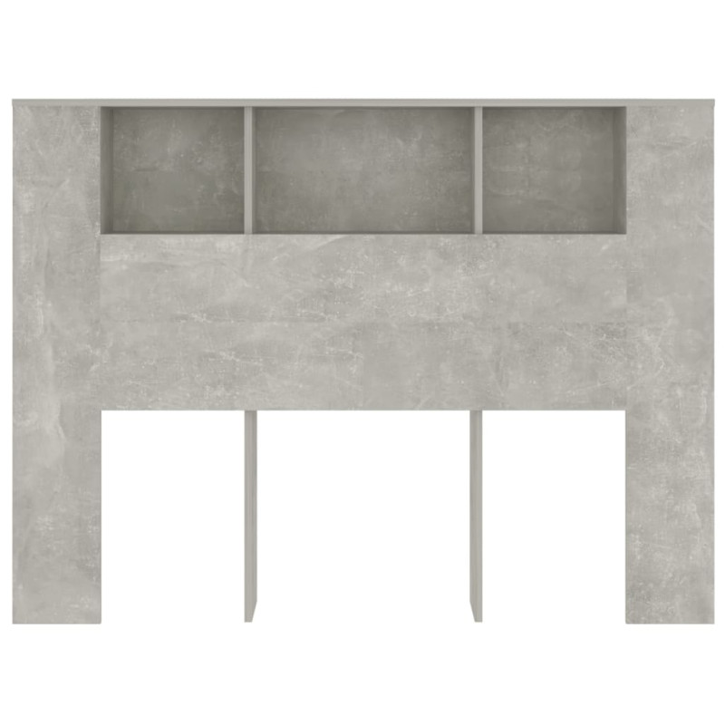 Wezgłowie łóżka z półkami, szarość betonu, 140x18,5x104,5 cm