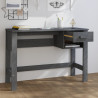 Biurko HAMAR, ciemnoszare, 110x40x75 cm, lite drewno sosnowe