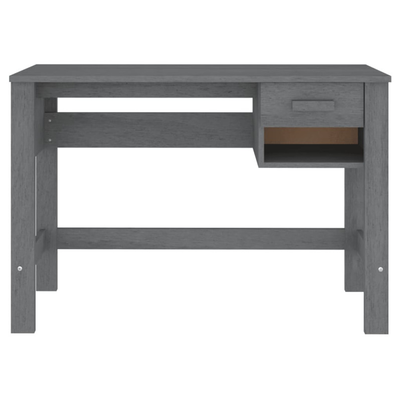 Biurko HAMAR, ciemnoszare, 110x40x75 cm, lite drewno sosnowe