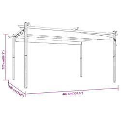 Altana ogrodowa ze zwijanym dachem, 4x3 m, kolor taupe