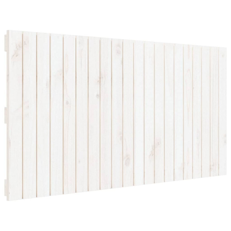 Wezgłowie łóżka, białe, 127,5x3x60 cm, lite drewno sosnowe