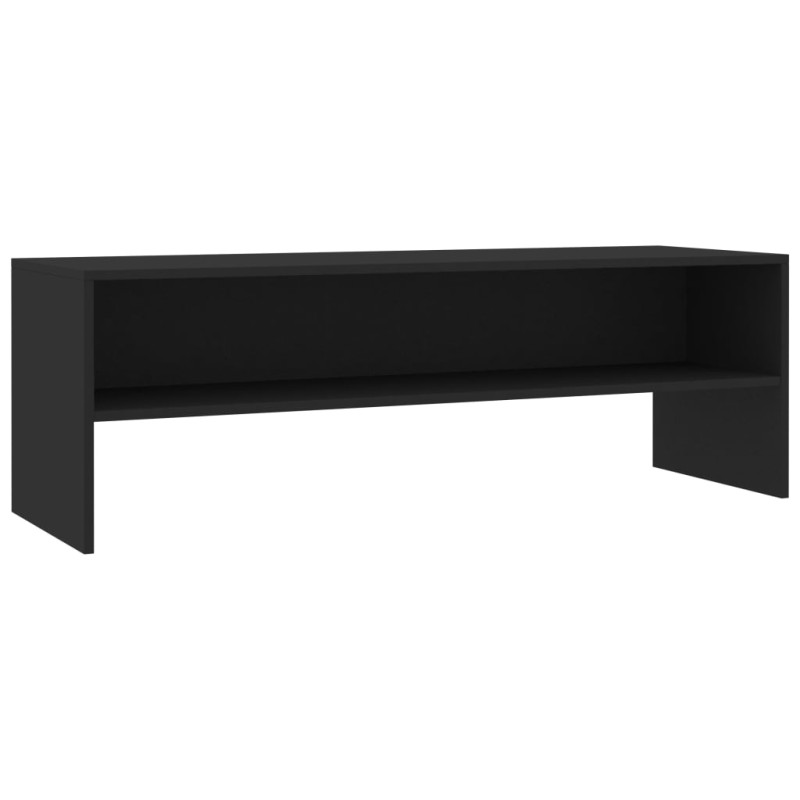 Szafka pod TV, czarna, 120x40x40 cm, materiał drewnopochodny