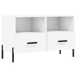 Szafka pod TV, biała, 80x36x50 cm, materiał drewnopochodny