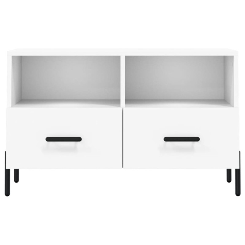Szafka pod TV, biała, 80x36x50 cm, materiał drewnopochodny